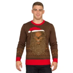 Star Wars Chewbacca Furry Face With Santa Hat Ugly Christmas Sweater -Hallmark Shop Star Wars Chewbacca Furry Face with Santa Hat Ugly Sweater 3