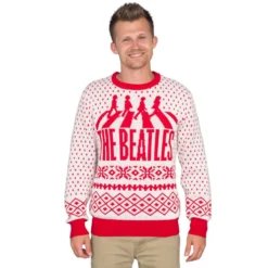 The Beatles Abbey Road Red And White Ugly Christmas Sweater