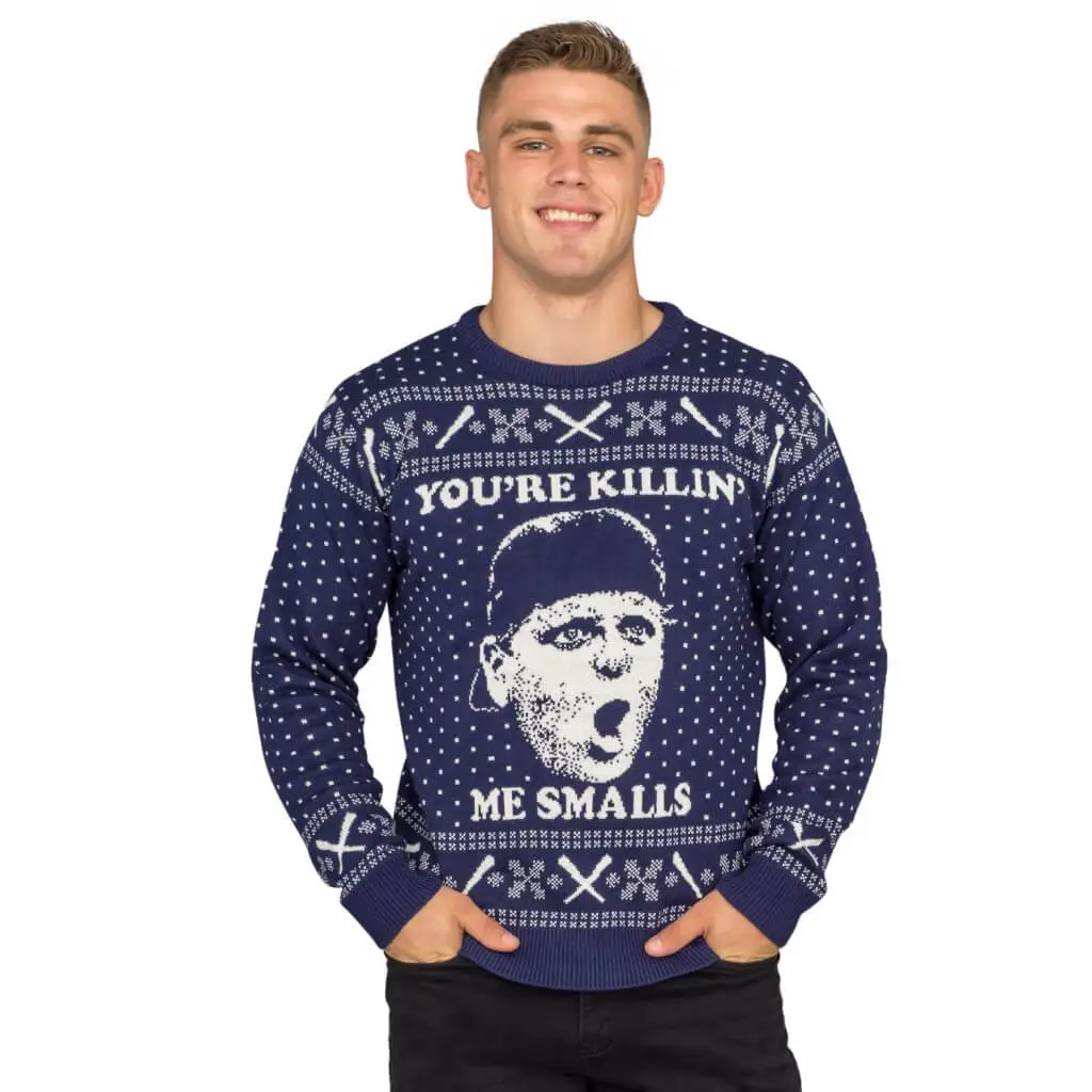 The Sandlot You're Killing Me Smalls Navy Ugly Christmas Sweater 1 The Sandlot You're Killing Me Smalls Navy Ugly Christmas Sweater