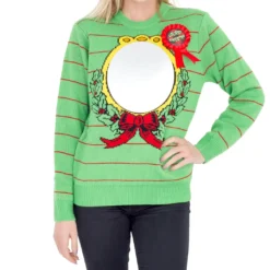 Women's Ugliest Sweater Award Humorous Ugly Christmas Sweater (with Mirror) -Hallmark Shop UgliestSweaterAwardHumorousUglyChristmasSweater withMirror uglysweater56 22
