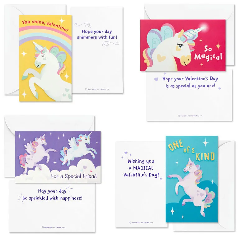 Hallmark Colorful Unicorn Classroom Valentines Set With Light-Up, Musical Mailbox 2 Hallmark Colorful Unicorn Classroom Valentines Set With Light-Up, Musical Mailbox - Image 2