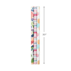 Hallmark Watercolor Tones 3-Pack Reversible Wrapping Paper, 75 Sq. Ft. Total 8 Hallmark Watercolor Tones 3-Pack Reversible Wrapping Paper, 75 Sq. Ft. Total -Hallmark Shop Watercolor Tones 3Pack Reversible Wrapping Paper 5EWR6405 03
