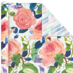 Hallmark Watercolor Tones 3-Pack Reversible Wrapping Paper, 75 Sq. Ft. Total 9 Hallmark Watercolor Tones 3-Pack Reversible Wrapping Paper, 75 Sq. Ft. Total -Hallmark Shop Watercolor Tones 3Pack Reversible Wrapping Paper 5EWR6405 04