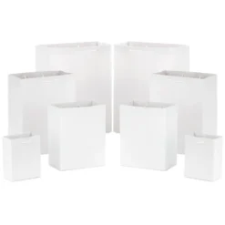 Hallmark White Assorted Sizes 8-Pack Gift Bags