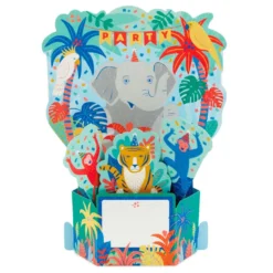 Hallmark Wild Animal Party Boxed Pop-Up Birthday Cards, Pack Of 8 -Hallmark Shop Wild Animal Party PopUp Boxed Birthday Cards 5STZ1174 03