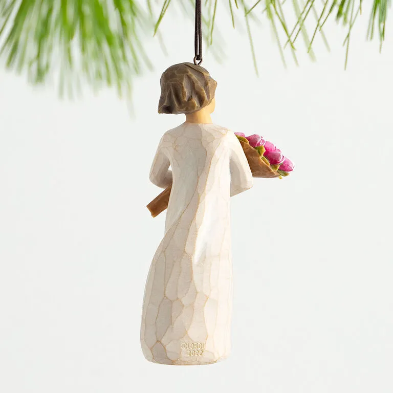 Willow Tree Girl With Tulip Bouquet 2023 Ornament, 4" 2 Willow Tree Girl With Tulip Bouquet 2023 Ornament, 4" - Image 2