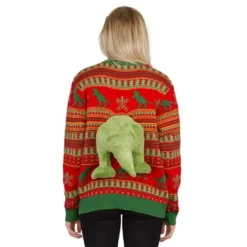 Women's 3D T-Rex Plushie Ugly Christmas Sweater -Hallmark Shop Women E2 80 99s 3D T Rex Plushie Ugly Christmas Sweater 12