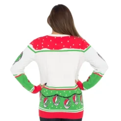Women's Classic Grateful Dead Dancing Bears Ugly Christmas Sweater -Hallmark Shop Women E2 80 99s Classic Grateful Dead Dancing Bears Ugly Christmas Sweater Back