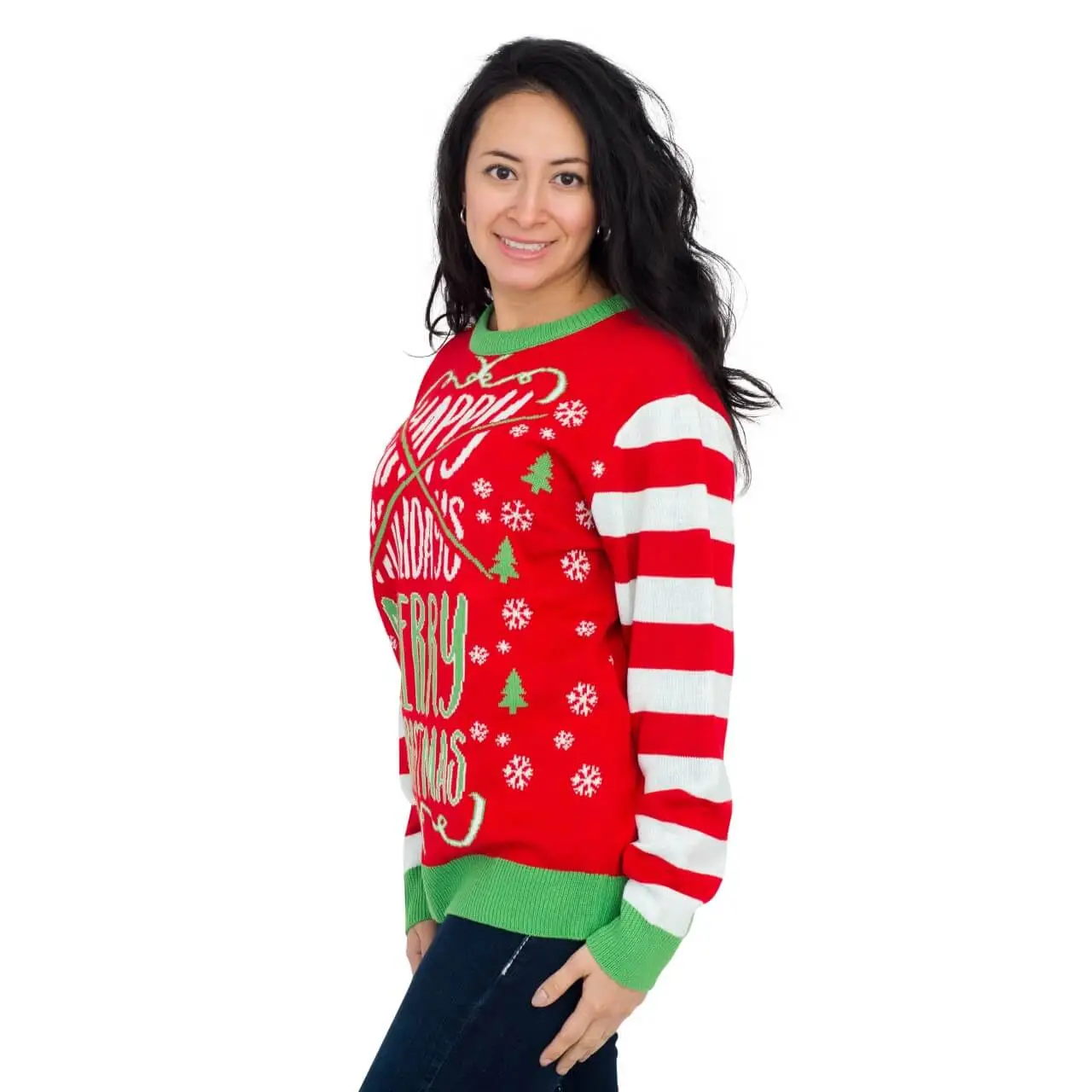 Women's Happy Holidays Merry Ugly Christmas Sweater 3 Women's Happy Holidays Merry Ugly Christmas Sweater - Image 3