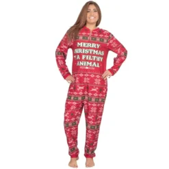 Women's Home Alone Merry Christmas Ya Filthy Animal Pajamas Jump Suit -Hallmark Shop Women E2 80 99s Home Alone Merry Christmas Ya Filthy Animal Pajama Jump Suit 2
