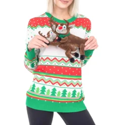 Women's Humping Reindeer 3D Animated Ugly Christmas Sweater -Hallmark Shop Women E2 80 99s Humping Reindeer 3D Animated Ugly Christmas Sweater 2 7200d625 3e7e 4b60 8052 292470fa4014