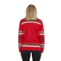 Women's Let's Get Elfed Up Drunken Elves Ugly Christmas Sweater -Hallmark Shop Women E2 80 99s Let E2 80 99s Get Elfed Up Drunken Elves Ugly Christmas Sweater Back