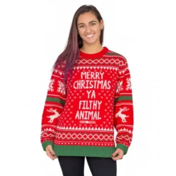 Women's Merry Christmas Ya Filthy Animal Snowflake And Reindeer Ugly Christmas Sweater 6 Women's Merry Christmas Ya Filthy Animal Snowflake And Reindeer Ugly Christmas Sweater -Hallmark Shop Women E2 80 99s Merry Christmas Ya Filthy Animal Snowflake and Reindeer Ugly Sweater 1 b71dbc74 0ef0 4670 8429 f99a9e9f9f0a
