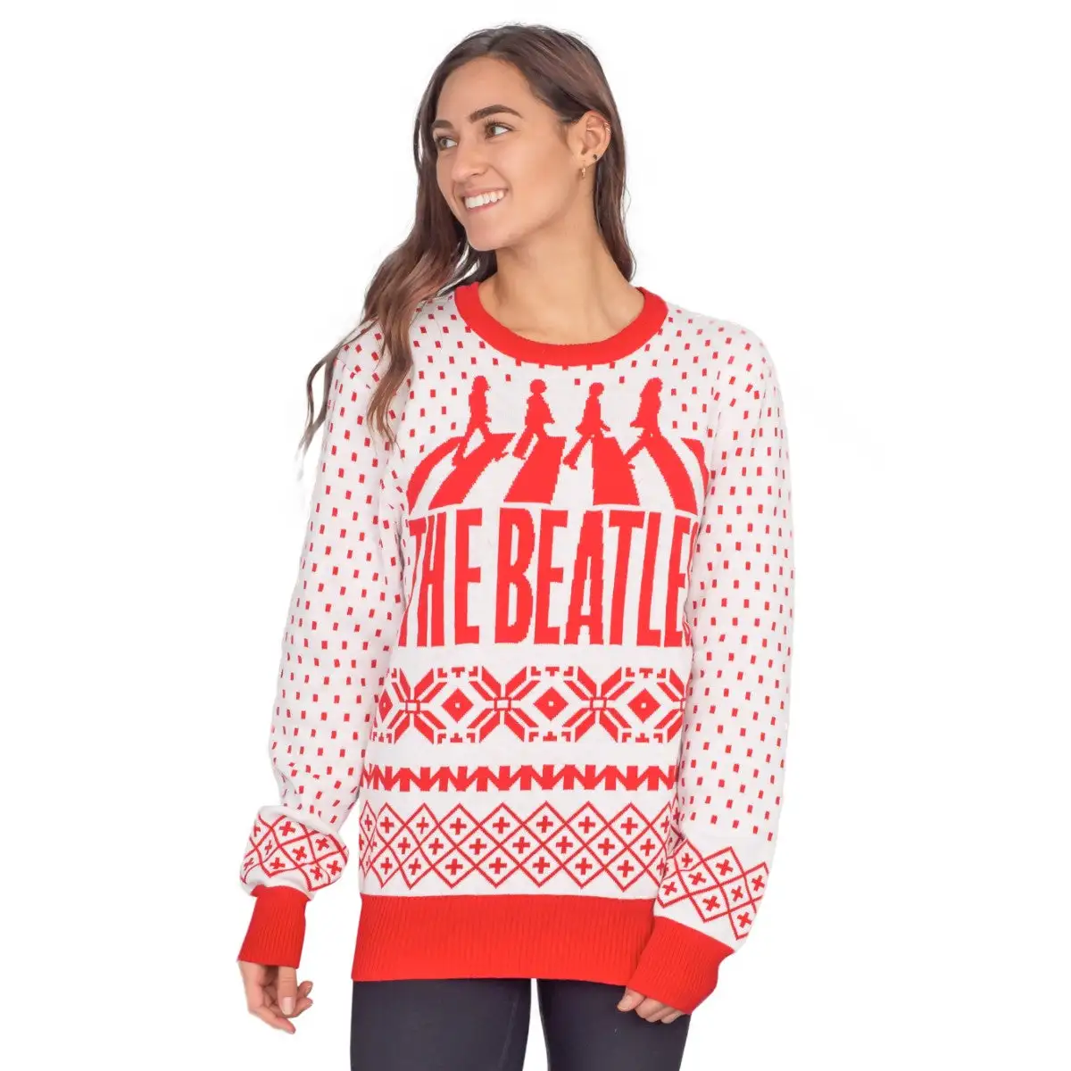 Women's The Beatles Abbey Road Ugly Christmas Sweater 1 Women's The Beatles Abbey Road Ugly Christmas Sweater