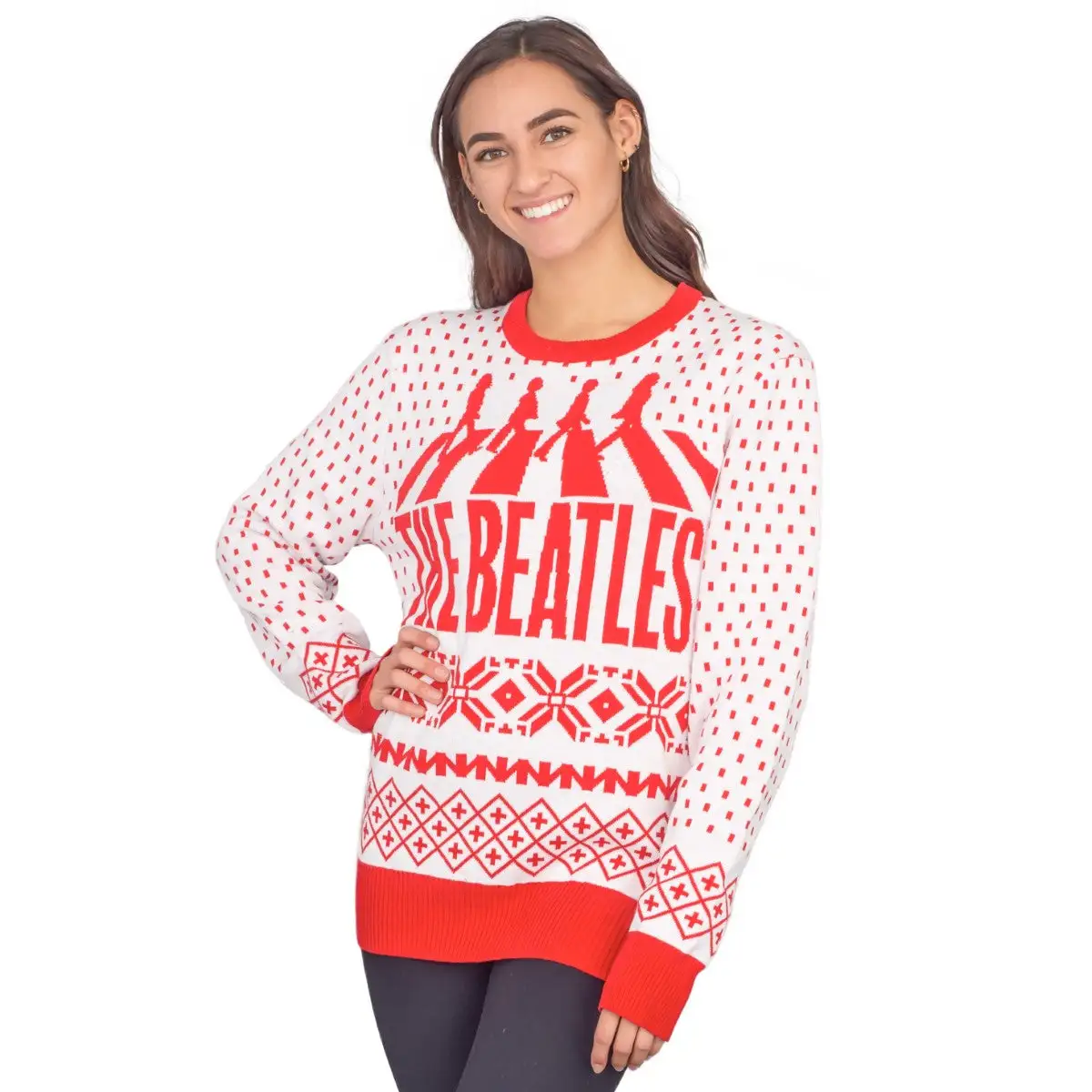 Women's The Beatles Abbey Road Ugly Christmas Sweater 4 Women's The Beatles Abbey Road Ugly Christmas Sweater - Image 4