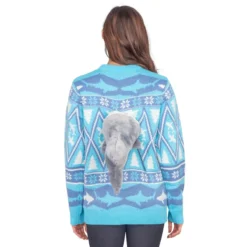 Women's 3D Shark Plushie Ugly Christmas Sweater -Hallmark Shop Womens 3D Shark Plushie Ugly Christmas Sweater 1