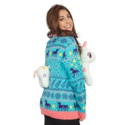 Women's 3D Unicorn Ugly Christmas Sweater -Hallmark Shop Womens 3D Unicorn Ugly Christmas Sweater 3