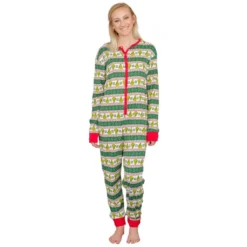 Women's Grinch Family Faces Christmas Pajamas Union Suit -Hallmark Shop Womens Grinch Family Faces Christmas Pajama Union Suit 6