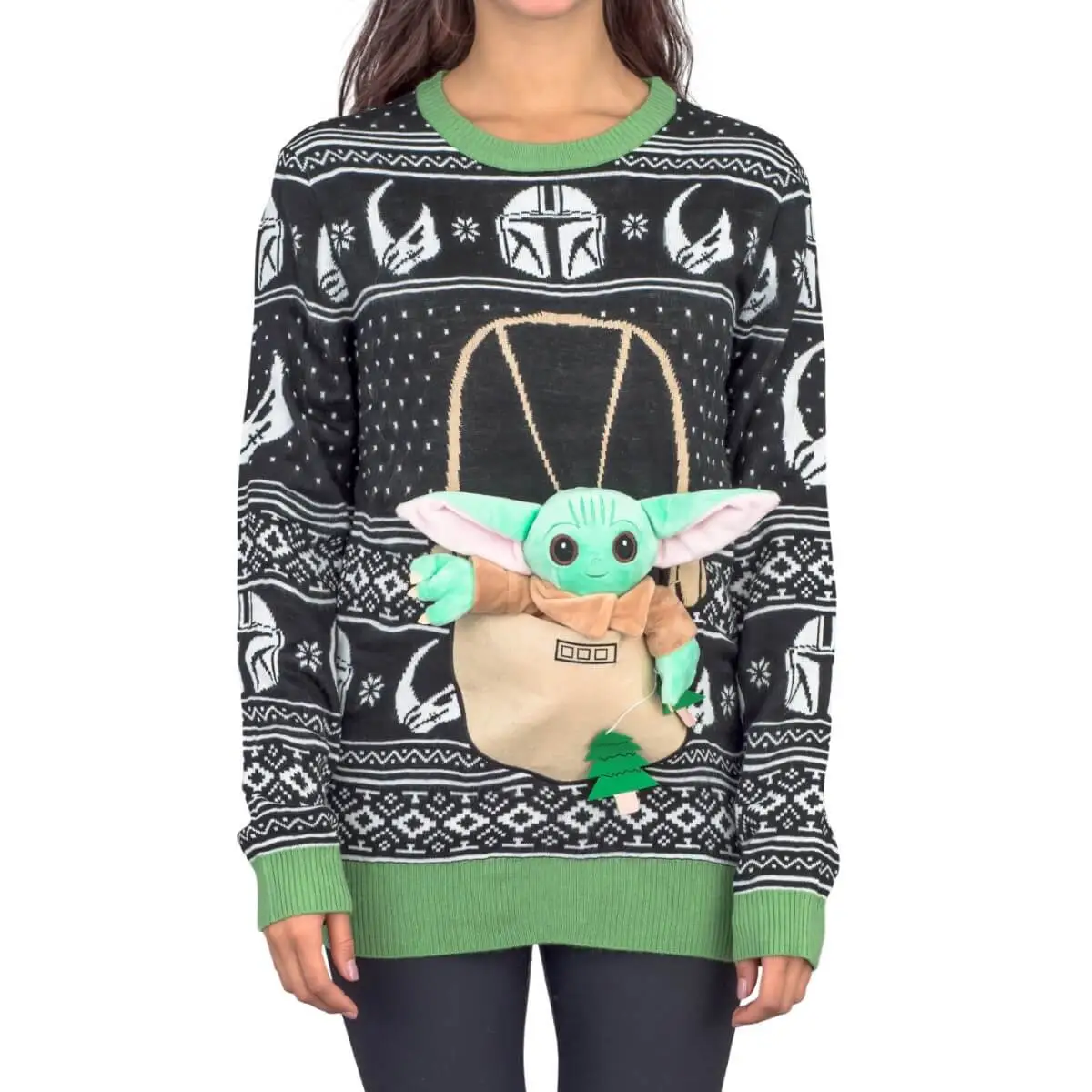 Women's Star Wars Baby Yoda The Child Forces Trees Ugly Christmas Sweater 1 Women's Star Wars Baby Yoda The Child Forces Trees Ugly Christmas Sweater