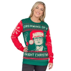 Women's The Office Dwight Schrute Christmas Beets Ugly Christmas Sweater