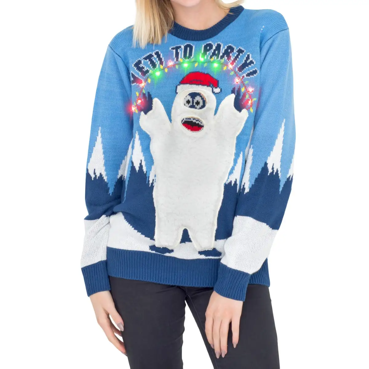 Women's Yeti To Party Light Up LED Ugly Christmas Sweater 2 Women's Yeti To Party Light Up LED Ugly Christmas Sweater - Image 2