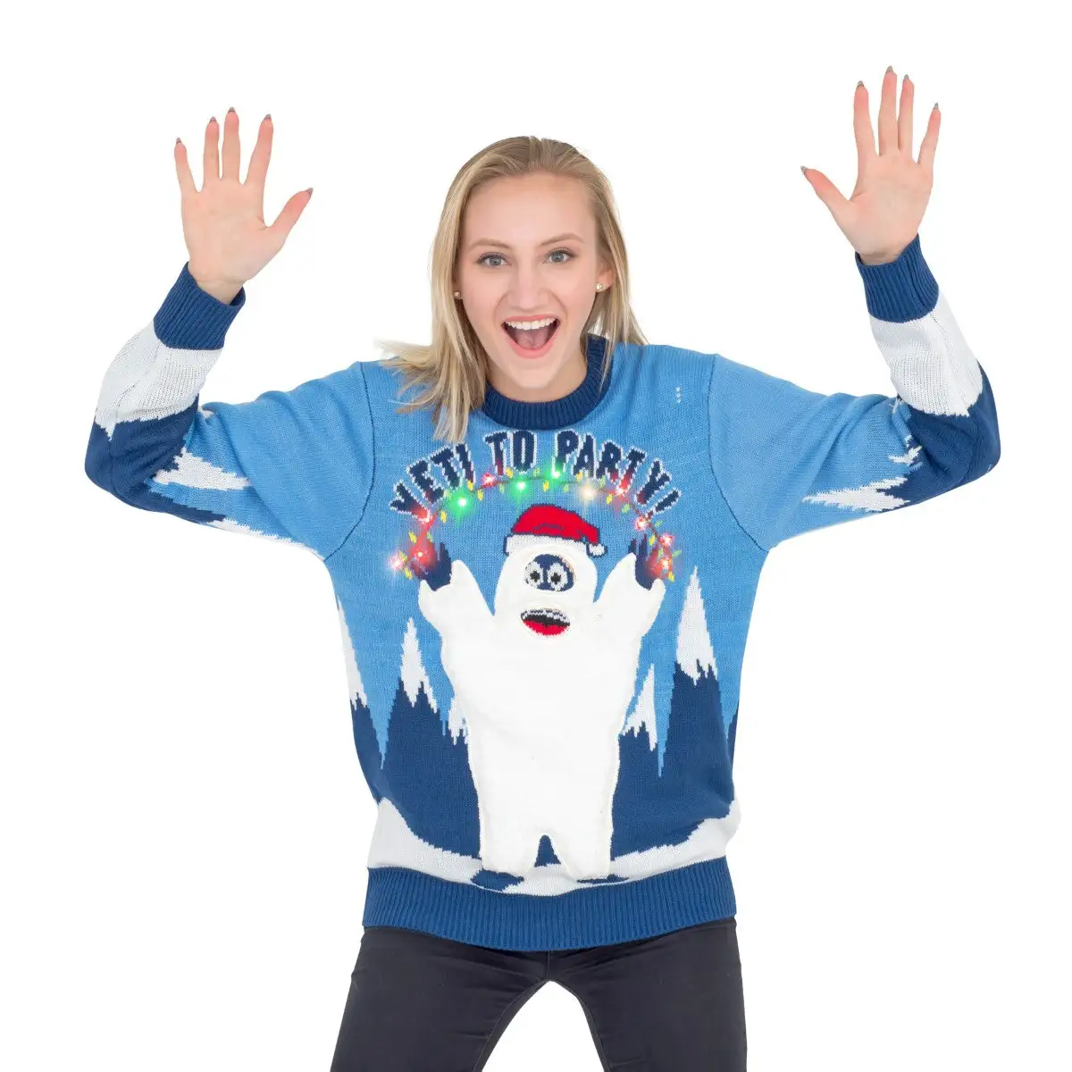 Women's Yeti To Party Light Up LED Ugly Christmas Sweater 4 Women's Yeti To Party Light Up LED Ugly Christmas Sweater - Image 4