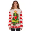 Women's I Love Xmas HOHOHO Grinch Light Up (LED) Christmas Tree And Star Ugly Christmas Sweater