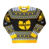 Wu Tang Clan Logo Snowflakes Yellow Black White Ugly Christmas Sweater