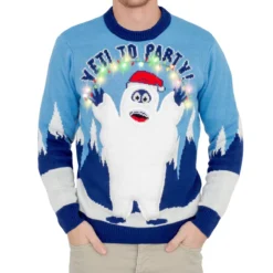 Yeti To Party Light Up LED Ugly Christmas Sweater -Hallmark Shop Yeti to Party Light up LED Ugly Christmas Sweater 1