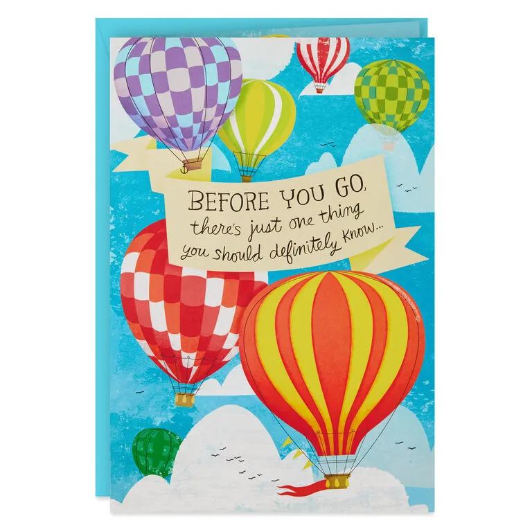 Hallmark 16" Hot Air Balloons Pop-Up Jumbo Goodbye Card 1 Hallmark 16" Hot Air Balloons Pop-Up Jumbo Goodbye Card