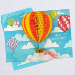 Hallmark 16" Hot Air Balloons Pop-Up Jumbo Goodbye Card 12 Hallmark 16" Hot Air Balloons Pop-Up Jumbo Goodbye Card -Hallmark Shop Youll Be Missed Balloon Goodbye Card 1499CBG1018 04