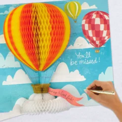 Hallmark 16" Hot Air Balloons Pop-Up Jumbo Goodbye Card 15 Hallmark 16" Hot Air Balloons Pop-Up Jumbo Goodbye Card -Hallmark Shop Youll Be Missed Balloon Goodbye Card 1499CBG1018 07
