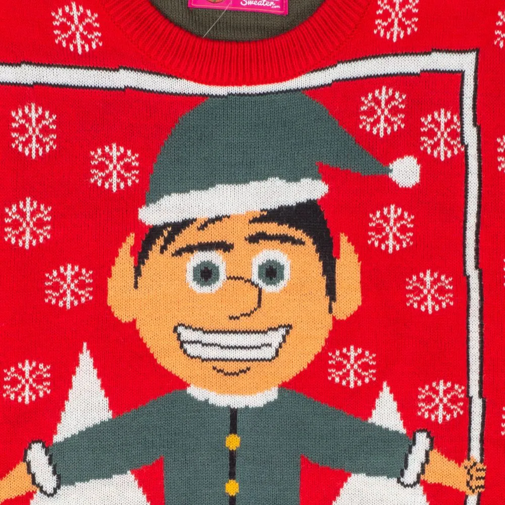 Mens #Elfie Hashtag Ugly Christmas Sweater 2 Mens #Elfie Hashtag Ugly Christmas Sweater - Image 2